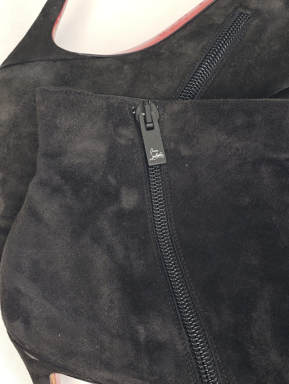 Christian Louboutin Black Suede Pointed Toe Stiletto Ankle Boots - Picture 15 of 16